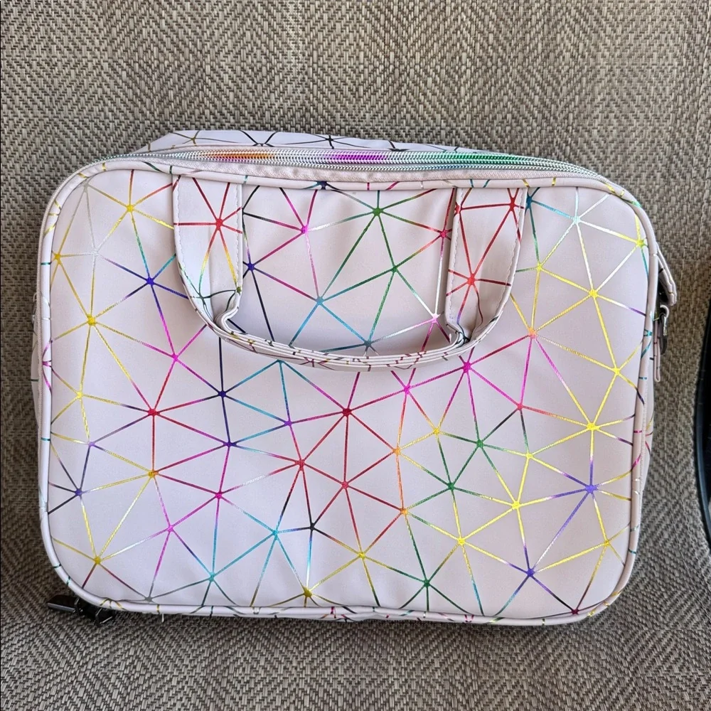 Colorful Geometric Patterned Makeup Bag